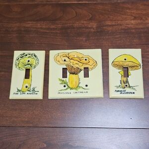 Set Of 3 Light Switch Plates, One Double, 2 Single